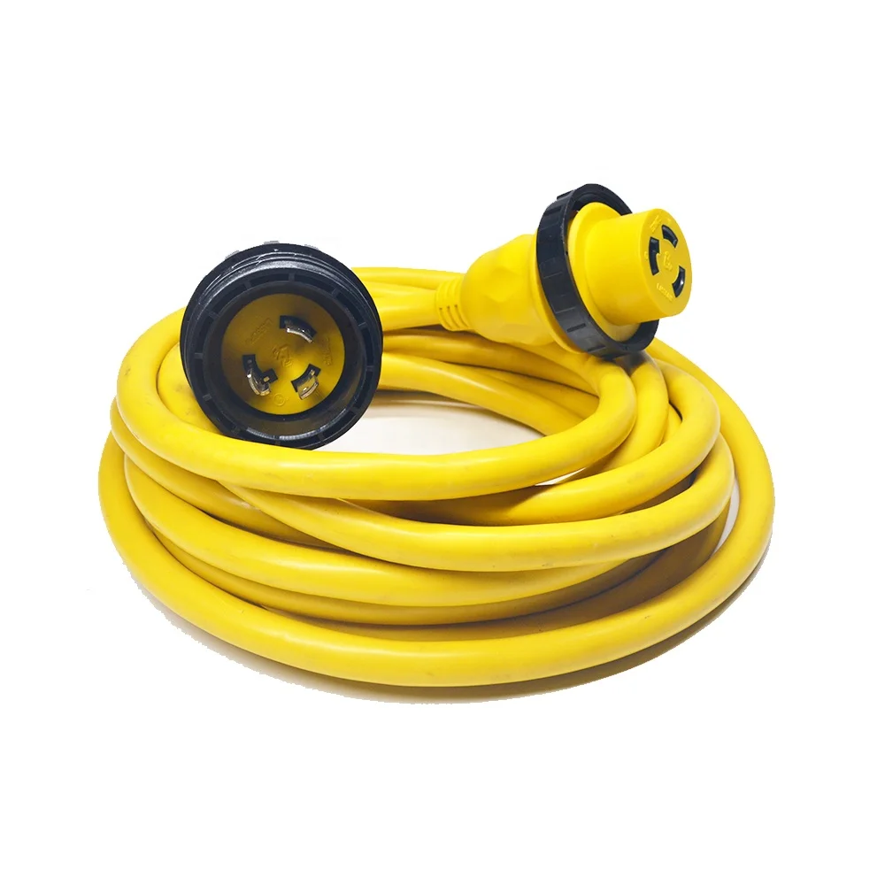 L5-30P to L5-30R  Marine Shore Power Cord CUL  10 Gauge STOW Waterproof boat shore power 25ft  marine extension cord