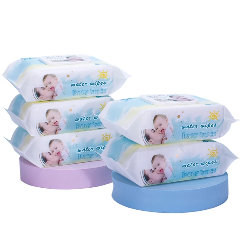 60 Pcs Unscented Baby Household Non-woven Cleaning Wipes Soft Cute Water Baby Wipes Wholesale
