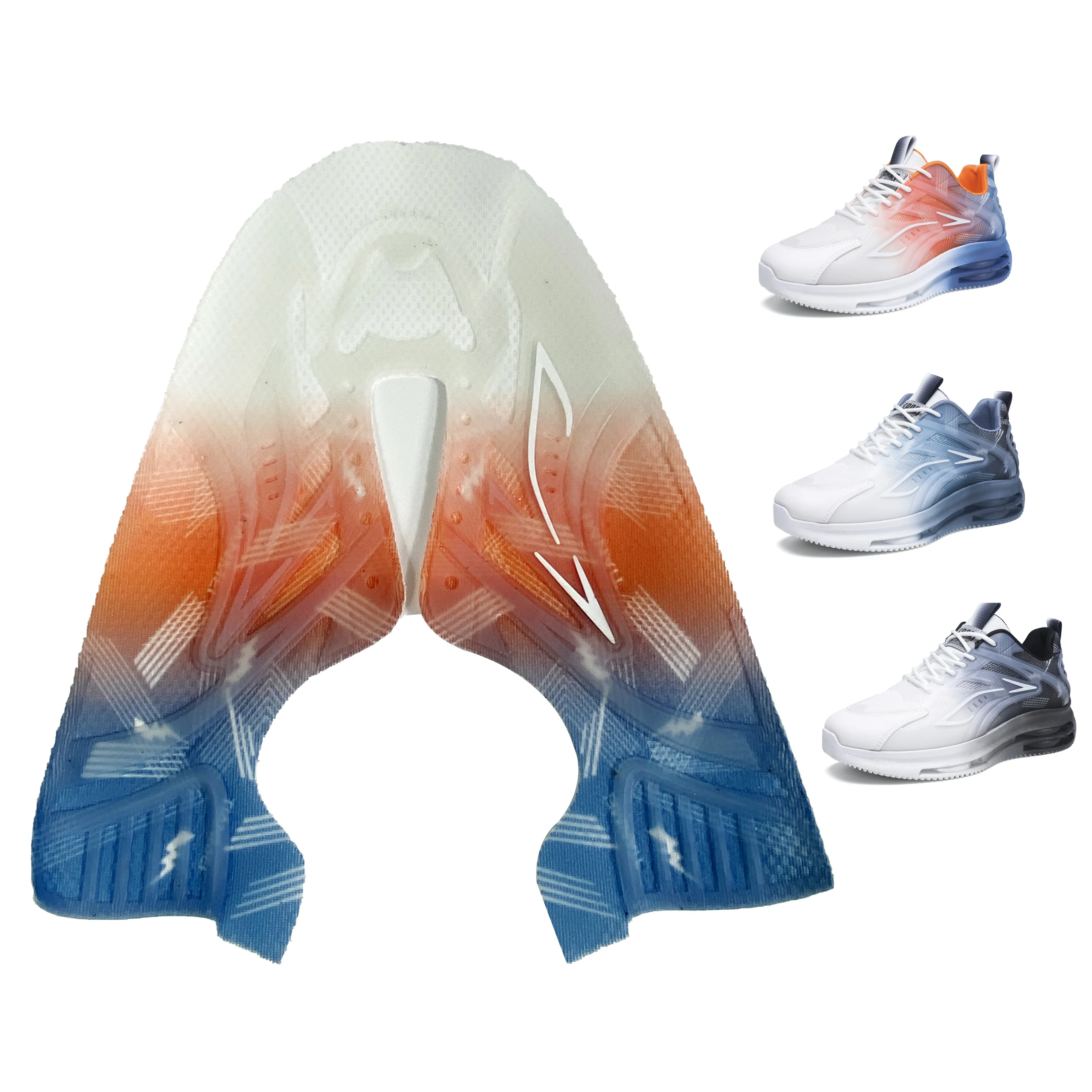 Hot Sale Finished Casual Injection Sneaker Upper Kpu Mesh Vamp