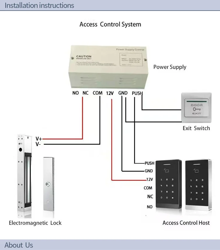 280kgs Holding Force Access Control System Lock For Wooden Metal Or ...