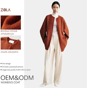 Women's Handmade Short Double-Sided Woolen Coat Winter Outerwear Casual Clothing to Keep Warm