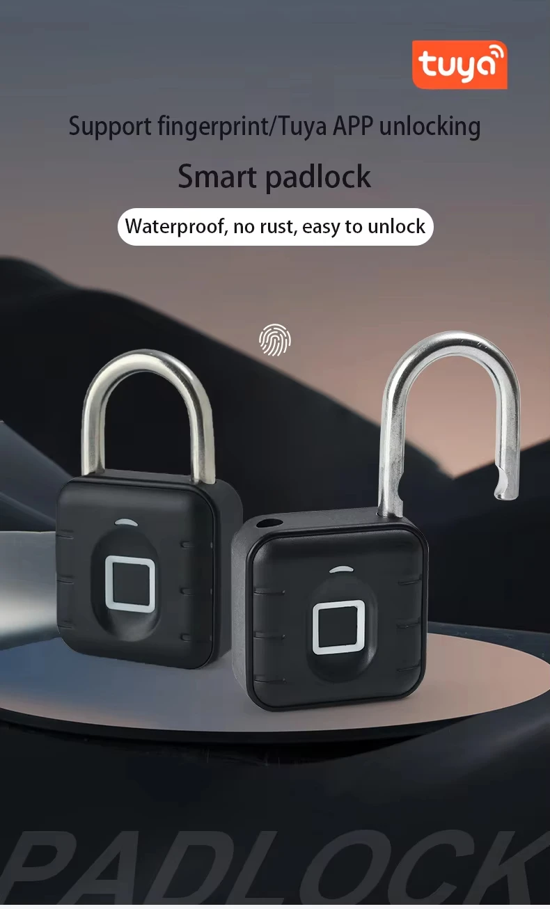 Good Price Smart Life APP Remote Control Tuya Smart BLE Fingerprint Padlock PST-SY12