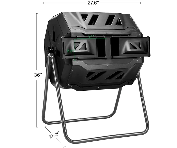 Heavy Duty Compost Bin 43 Gallon Bpa Outdoor Garden 360 Degree Dual Tumbling Composter Buy