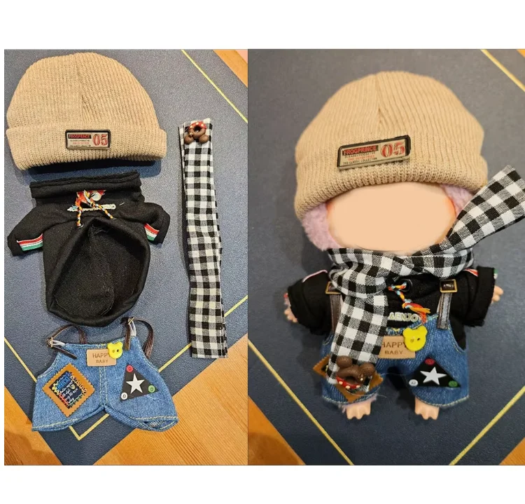 17cm Doll Clothes Universal Sitting Standing Designer Clothes Accessories Blind Box Plush Doll Clothing