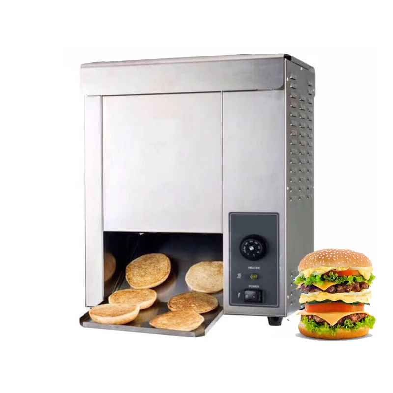 Shineho Electric commercial conveyor machine hamburger bun toaster conveyor belt Vertical Contact Toaster for restaurant