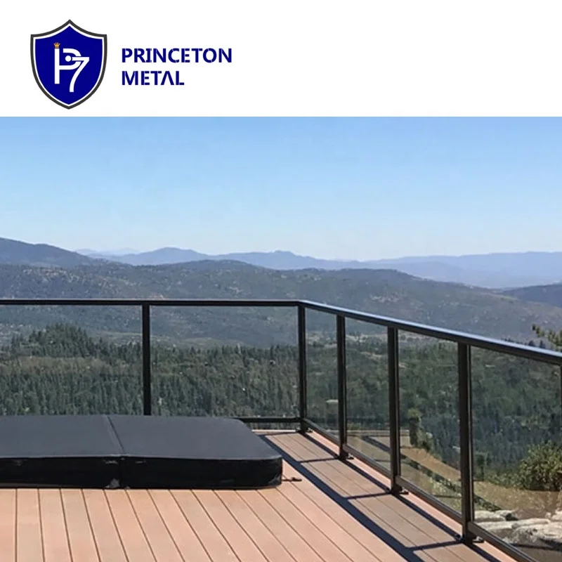 Princeton Modern Design Aluminium Glass Handrail and Balustrade for Stairs and Balcony for Home and Office
