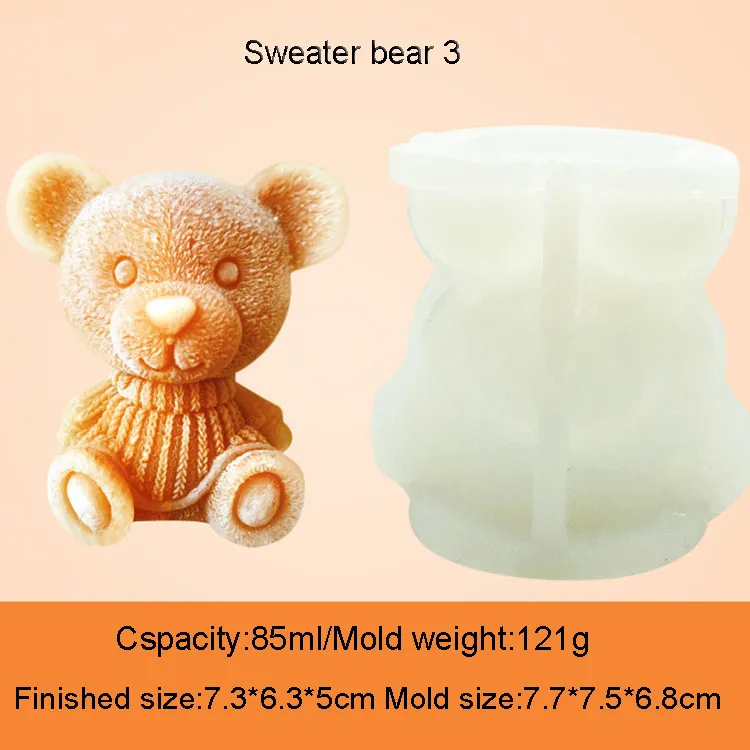 Bear Mold, Silicone Ice Maker Mold 3d, Bear Ice Cube Mold, Three