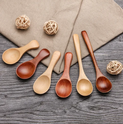 Dropship 4Pcs Mini Wooden Spoons; Small Spice Condiment Spoon