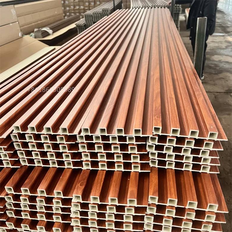 Indoor WPC Slat Partition Wall PVC Panels Interior Wall WPC Louver ...