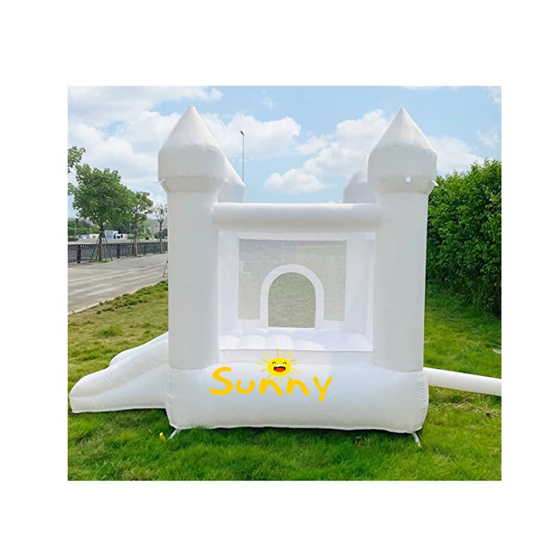 Коммерческий надувной белый домик для прыжков джампер замок с шариковой ямой