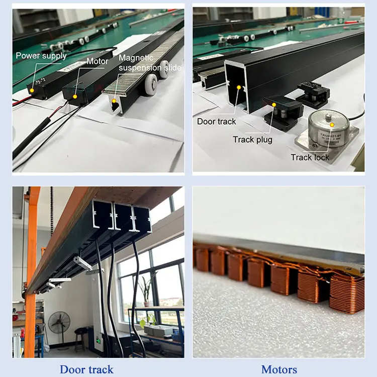 Commercial Automatic Glass Sliding Door System Aluminium Frame Frameless Smart Glass Sensor Magnetic Levitation Automatic Door