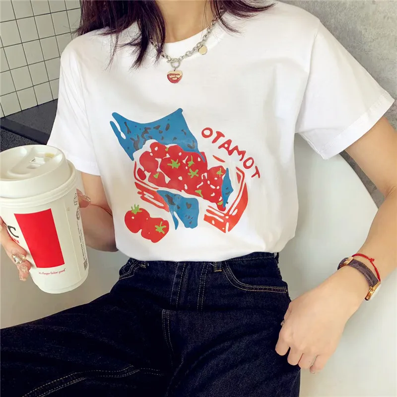 Camisetas de algodón para mujer, ropa personalizada de manga corta