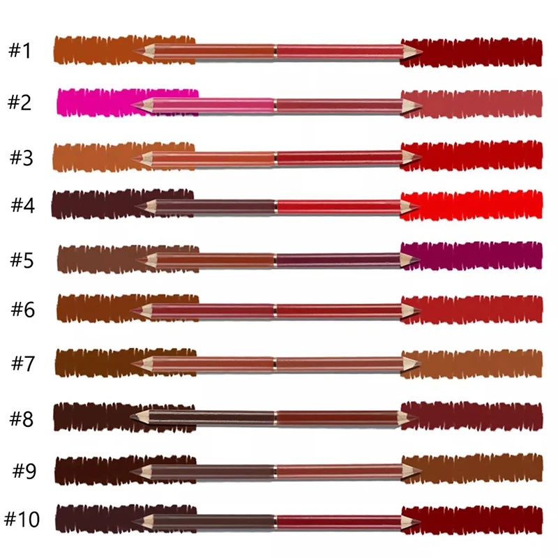Лидер продаж двухсторонний карандаш для губ с логотипом на заказ Розовый матовый роскошный Водостойкий веганов частная торговая марка оптовая