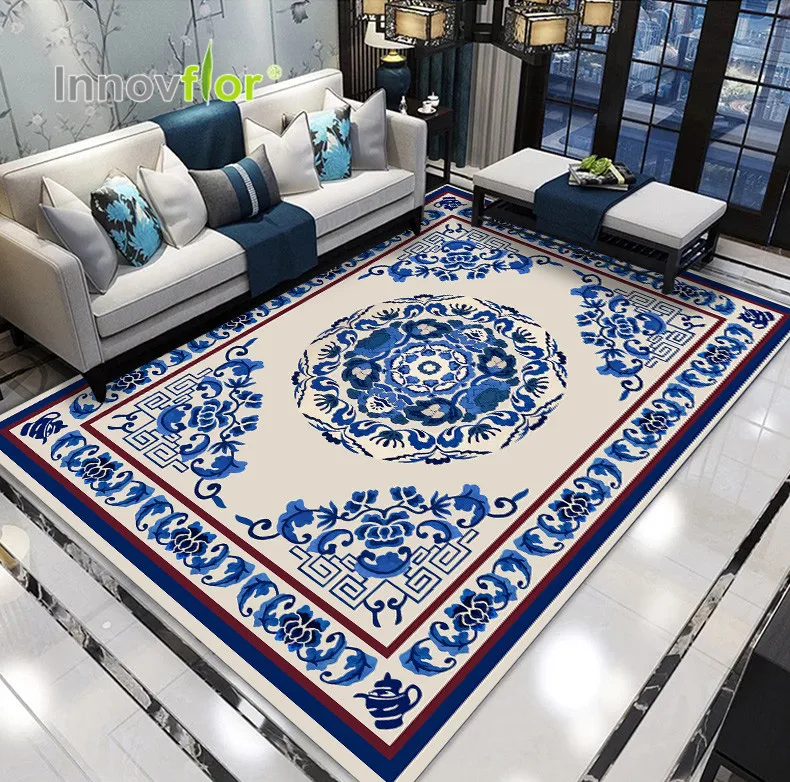 classic chinateppich industrial carpet tiles blue