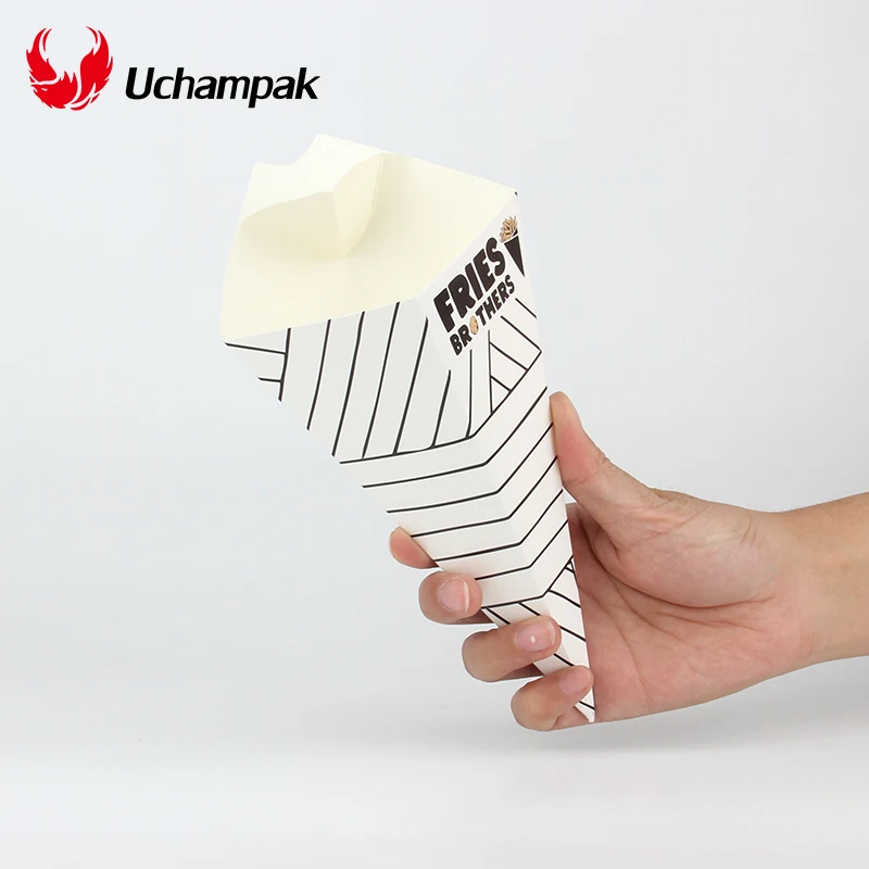 Foldable Chip Paper Cone With Sauce Tray 225x135mm Buy Chip Paper
