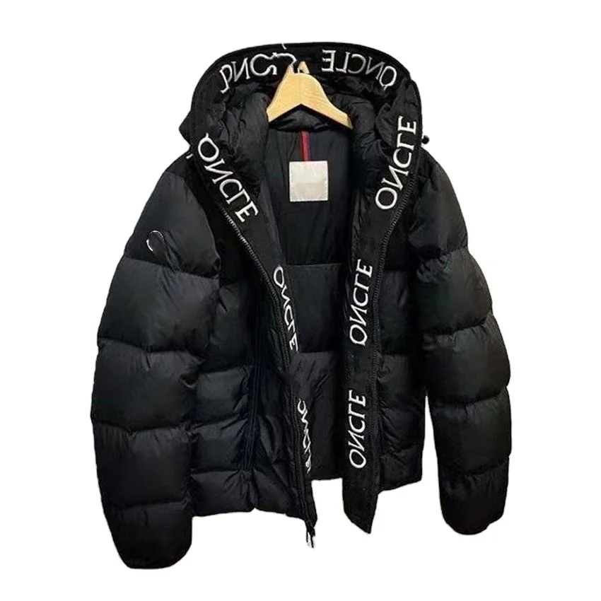Aqtq Winter Down Coat Hoodie Puffer Cotton-padded Jacket With Letter ...