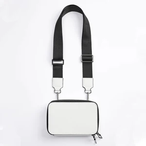 Custom Logo White Saffinao Leather Mens Crossbody Sling Pack Small Messenger Bag for Men