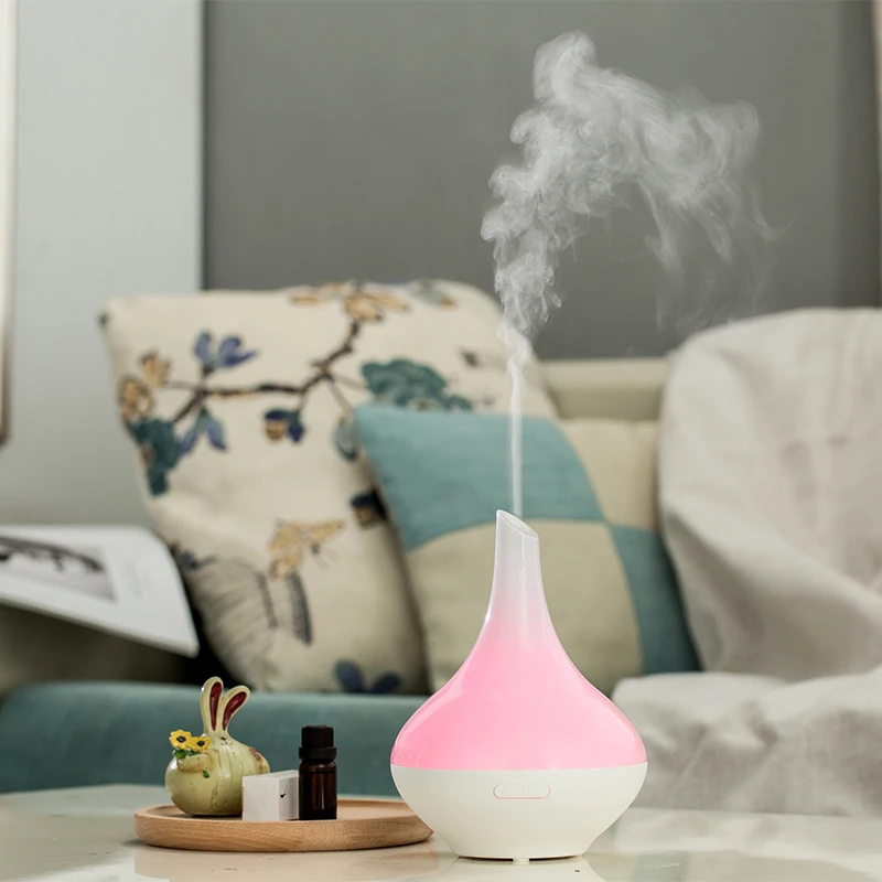 Mini Air Humidifier Vase Cold Mist Humidifier Air Ultrasonic Aroma Diffuser Colorful Lights for Hotel School Office