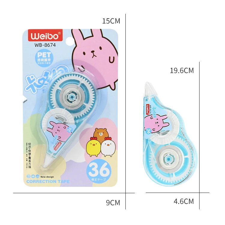 Cartoon Creative White Correction Tape Student's Daily Weibo Stationery Factory Wholesale Creative Correction Tape