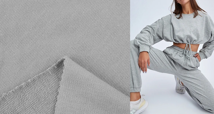 High Quality 70% Cotton 30% Polyester TC French Terry Knitting Fabric Shorts for Hoodies details