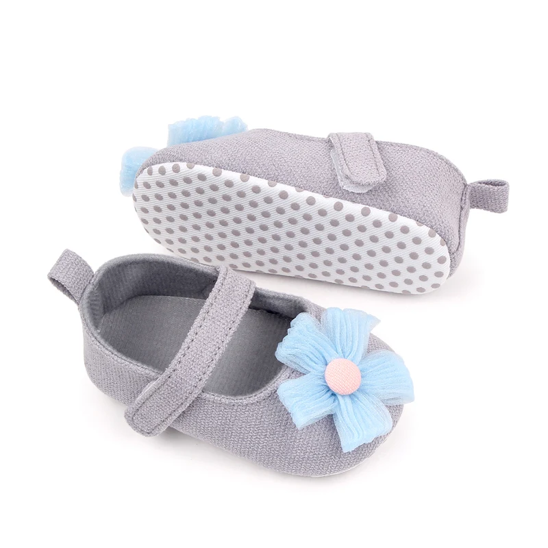 Spring and Fall New Flower Soft Soled Baby Walking Shoes for Girls factory