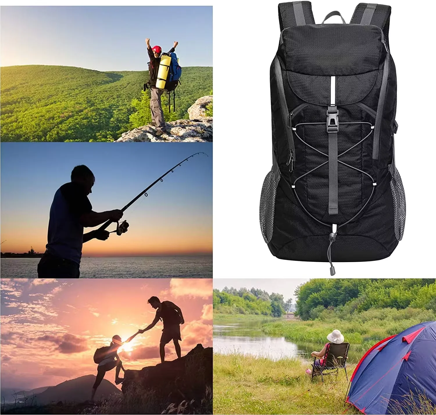 Lightweight Gym Travel Hiking Camping Backpack Essential Outdoor Day Pack
