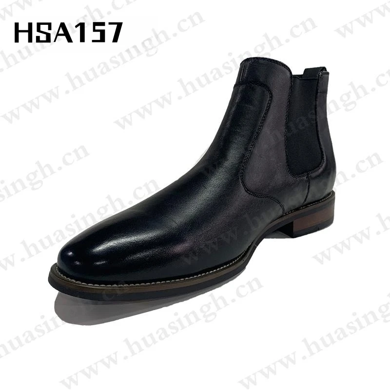 Rwh,British Style Natural Cow Leather Black Dress Shoes Elastic Belt Design Executive Shoes with Pull Loops HSA157