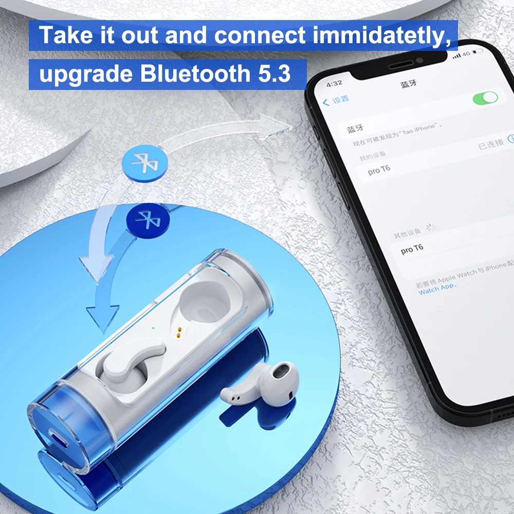 Microfono IPhone XR Auricolari Bluetooth TWS LUPO X20 &ndash; Wireless, Mini, Con Touch Control, Impermeabili, Per IPhone E Android Mini Cuffie Con Noise Cancellation