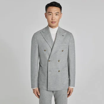 China Factory Customized Handmade Wool Blazer Hombre Casual Tailored Suit