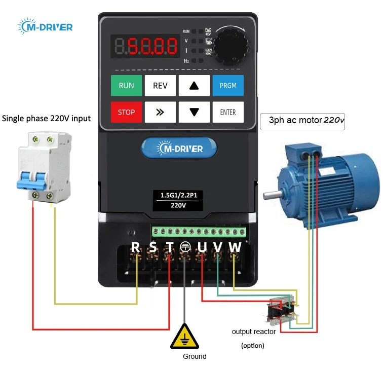 M-driver Mini Frequency Inverter Single Phase 220v PMSM Vfd 2.2kw for ...