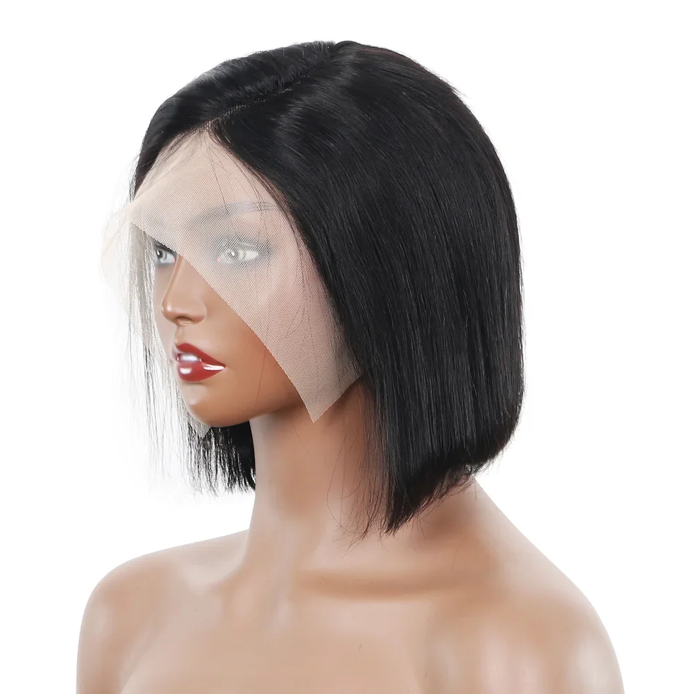 Parrucche corte Bob per capelli umani Parrucca frontale in pizzo brasiliano dritto per donne_voghion.com