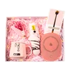 Pink-Heating cup with spoon+flower+umbrella