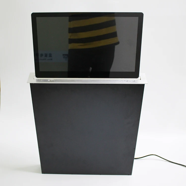 Настольный моторизованный вертикальный ЖК-монитор лифт для столов в переговорной/pop up с ЖК монитором все звуковые и медиа подъем монитора BST-LL-005