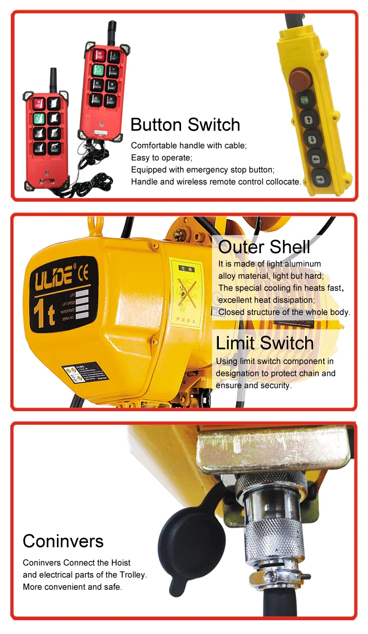 Ulide Electric Chain Hoist Liftket Crane Paranchi A Catena 4 Ton Engine