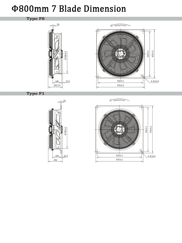 800MM 14000CFM Air Flow Carbon Steel Blade 1750W Axial Fan 220V/380V Industrial Factory Ventilation Fresh air manufacture