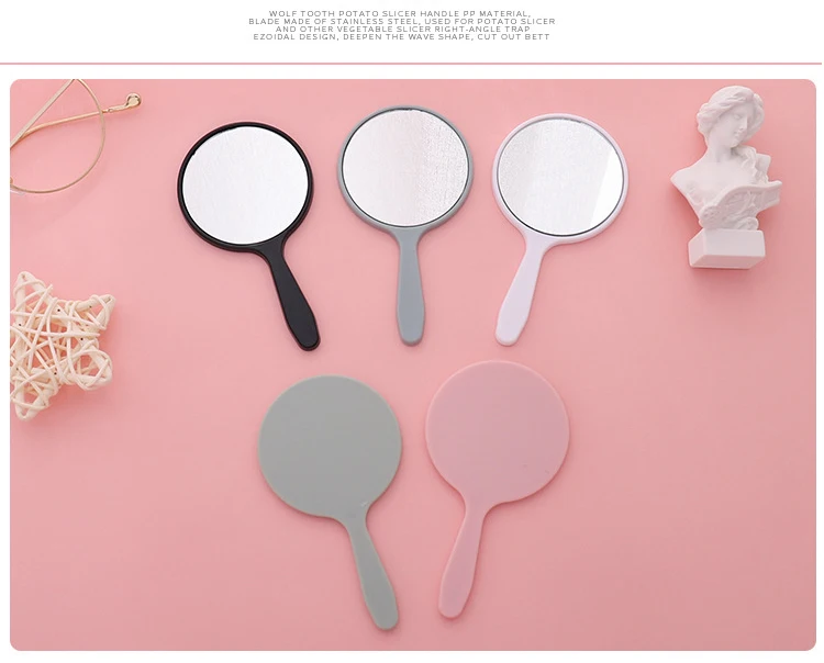 Wholesale Low Moq Custom Logo Handheld Mirror Private Label Compact Round Pocket Hand Held