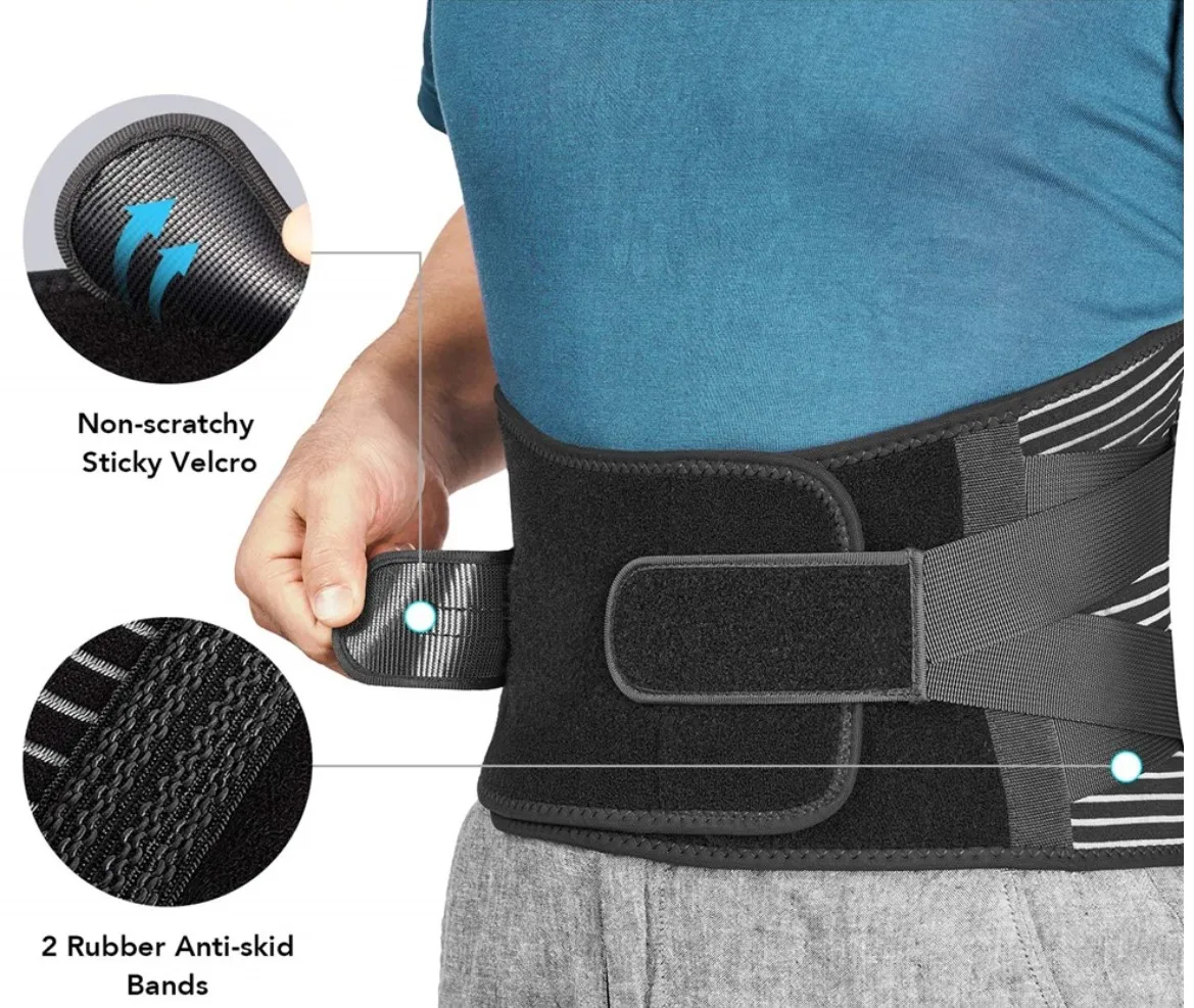 Breathable Medical Lower Pain Relief Support Back Brace Adjustable ...