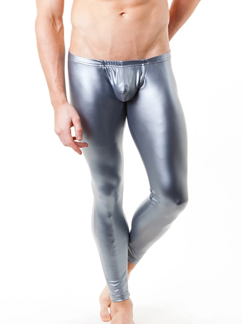 Solid Pajamas Sexy Leather Leggings for Men - Men's Sexy Leather Pants