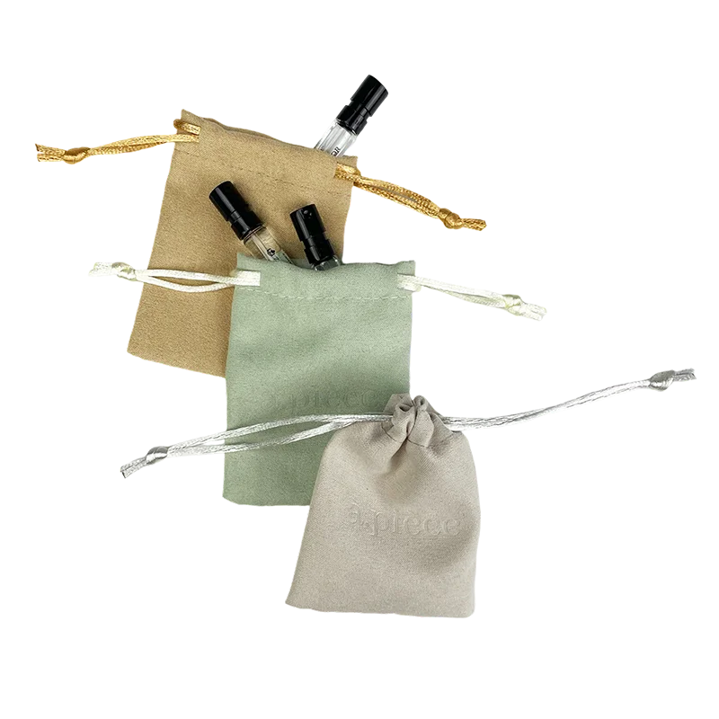 Wholesale Custom Logo Colorful Velvet Pouch Suede Perfume Gift Bag with Drawstring Jewelry Container for Accessories Pieces