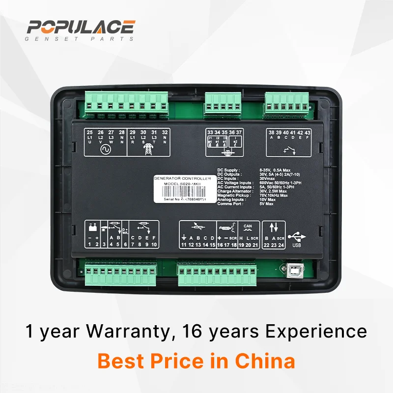 POPULACE Generator Electronics Controller Deep Sea Panel Module LCD DSE6020 Deepsea Controller 6020 Mkii  DSE 6020