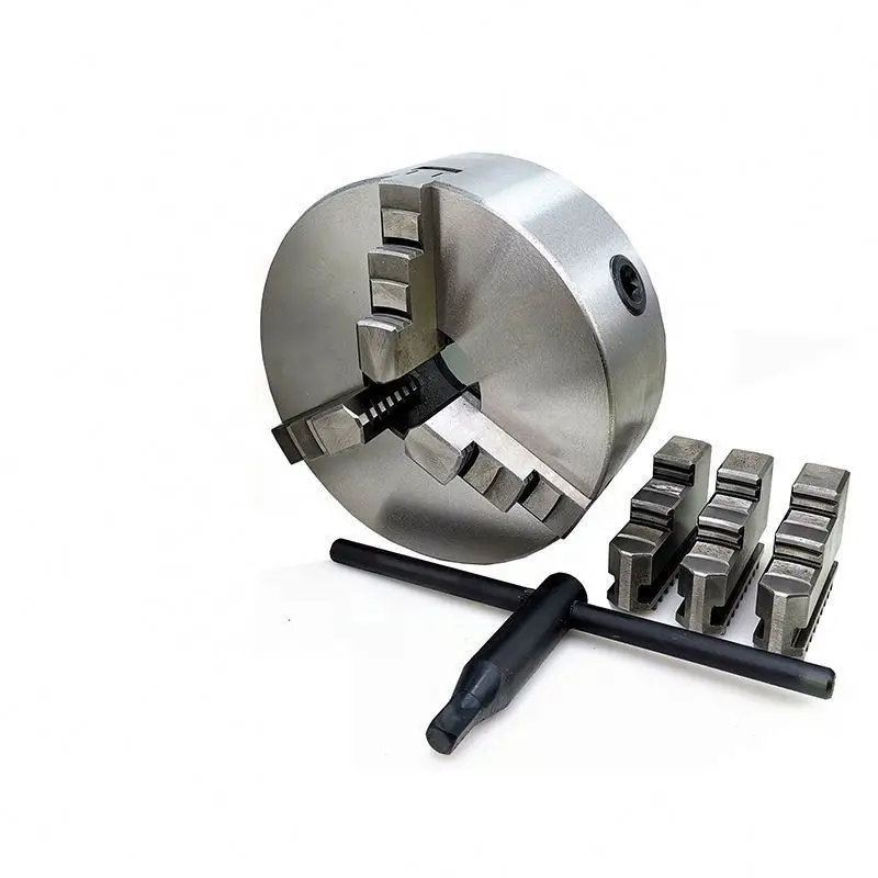 K11-125 Hardened Steel Jaws Direct Mount Self Centering Wood Lathe Turning Drilling Milling Machine Camlock Manual Scroll Chuck
