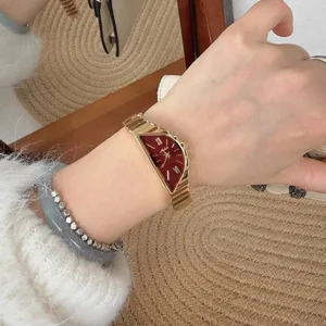 High-End Luxury Watch Stainless Steel Watch Quartz Movement Antique Wristwatch Fashionable Vintage-Style Jewelry for Women