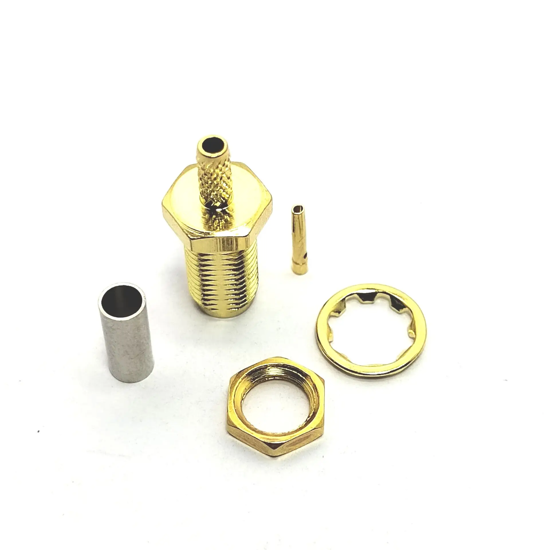 Factory Supply Sma Female Jack Bulkhead Crimp Rg316 Rg174 WTR100 Cable Rf Coax Pin Tube Coaxial Connectors (rf) in Stock
