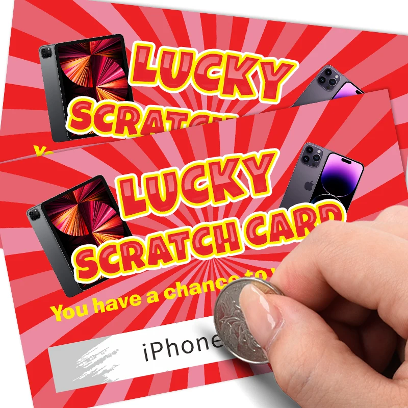 Eco-Friendly Scratch Ticket for Marketing Gift Lucky Draw Digital Printing Free Design Scratch off Card
