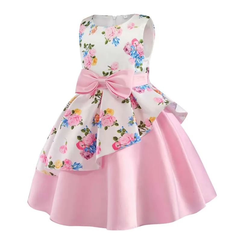 Vestidos De Fiesta Con Lazo Para Niña,Productos De Tendencias 2022,Para  Boda,2-10 Años,Estampado De Flores,Dglg-002 - Buy Vestidos De Fiesta Para  Niñas,Nuevos Productos 2022 Única Chica Elegante Conjunto De Ropa De Bebé  Niños