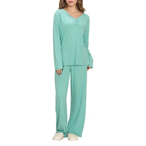 Cozy Women's Seeping Pajamas Bamboo Viscose Lounge Wear Sets Casual Sleepwear Custom Pjs Ladies Loungewear