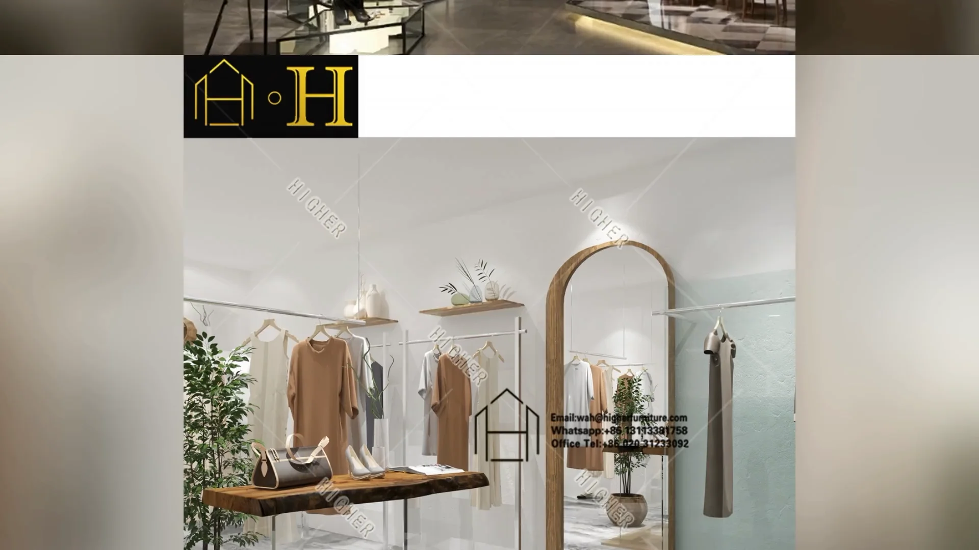 Customized Clothing Store Furniture Clothes Shop Counter Table Design