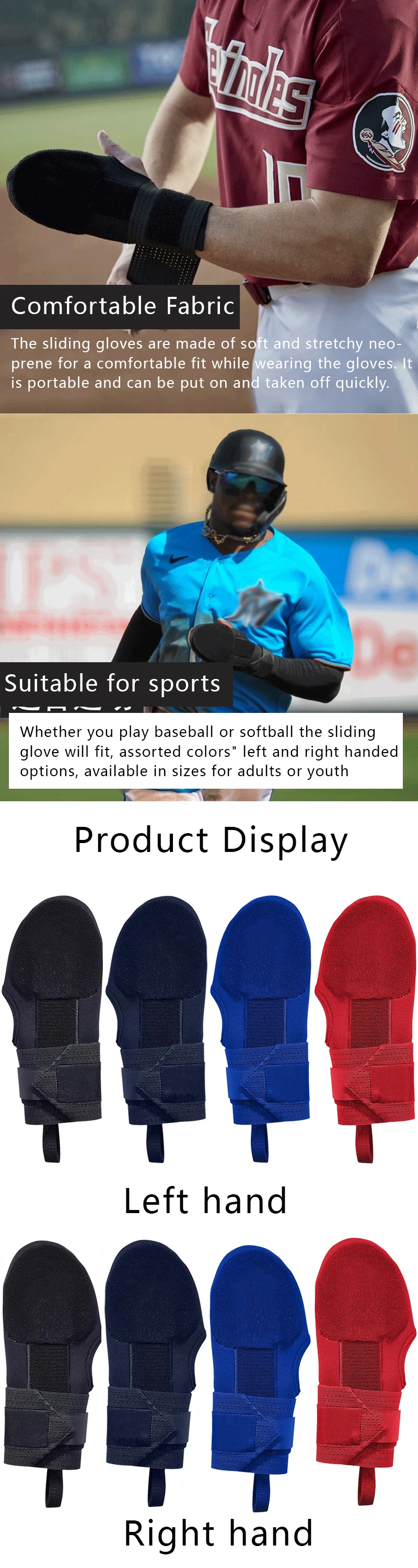 Custom Design Baseball Sliding Mitt Hand Protection Baseball Runner