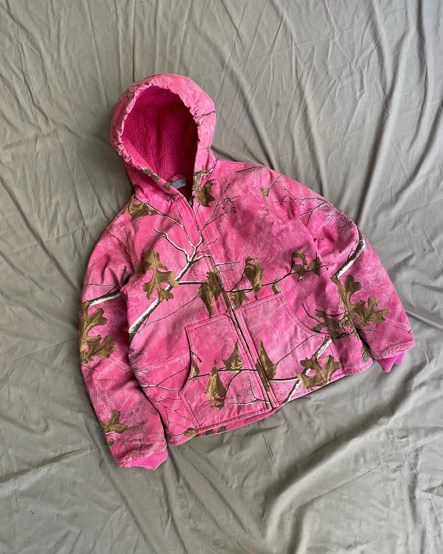 Custom Designer Men Hooded Sweatshirts Baggy Pink 100% Cotton Heavy Weight Thick Zip up Real Tree Camo Jackets Hoodies Unisex gallery 2