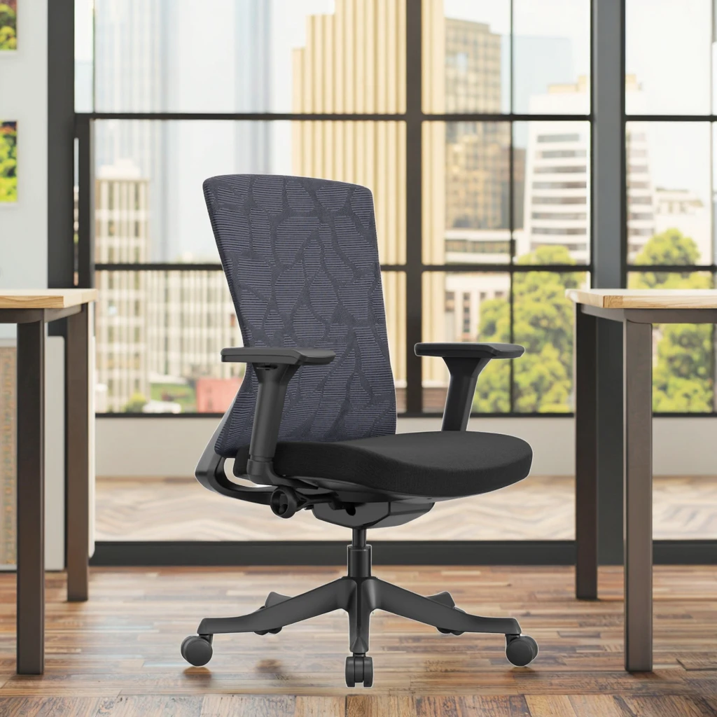 Modern Luxurious Office Chair Chrome Accent Lumbar Adjustable 3D Armrest Professional Seating Solution 4